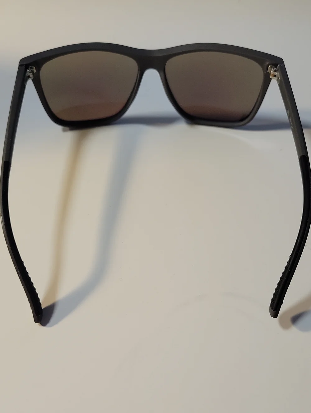 Men's Black Sunglasses with Blue Mirrored Lenses